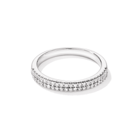 Double Row Ring with 0.25tw of Diamonds in 9kt White Gold Rings Bevilles 