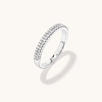 Double Row Ring with 0.25tw of Diamonds in 9kt White Gold Rings Bevilles 