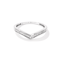 Diamond V-Shape Contour Ring in 9kt White Gold Rings Bevilles 