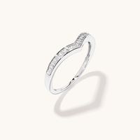 Diamond V-Shape Contour Ring in 9kt White Gold Rings Bevilles 