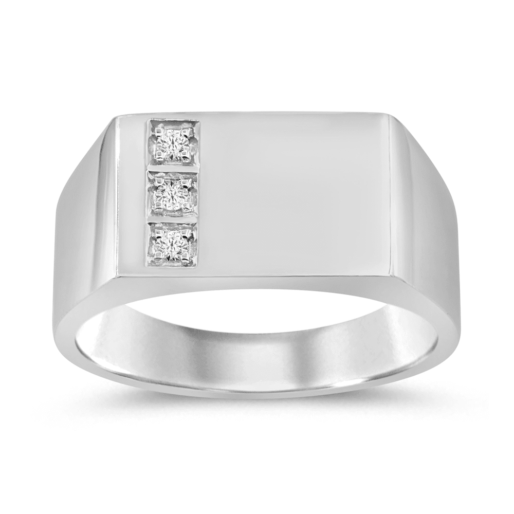 Stanton Made For Men 3 Station Men's Ring with 0.05tw of Diamonds in Sterling Silver Rings Bevilles 