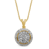 46cm Brilliant Illusion Solitaire Look Necklace with 1.00tw of Diamonds in 9kt Yellow Gold Pendants Bevilles 