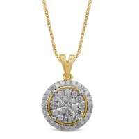46cm Brilliant Illusion Solitaire Look Necklace with 1.00tw of Diamonds in 9kt Yellow Gold Pendants Bevilles 