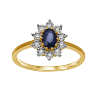 9kt Yellow Gold Diamond and Sapphire Ring Rings Bevilles 
