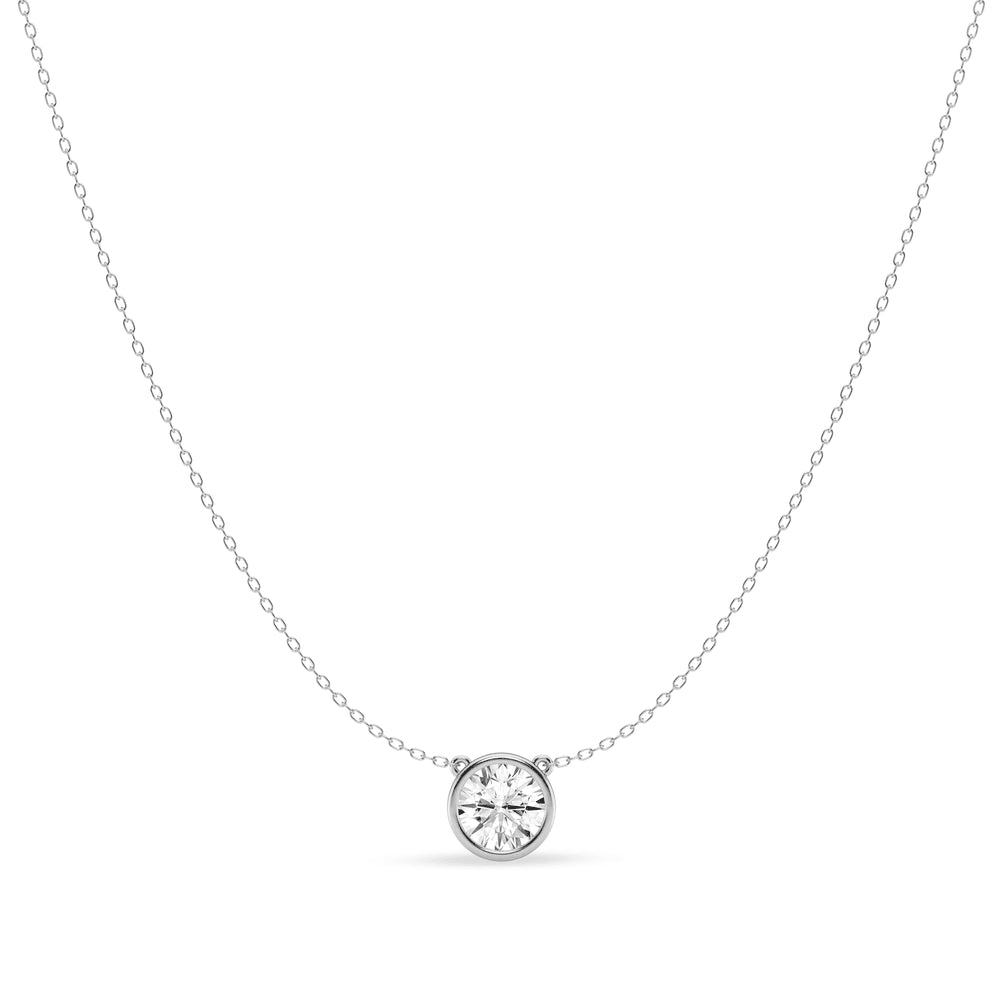 Mirage Slider Necklace with 2.00tw of Laboratory-Grown Diamonds in Sterling Silver and Platinum Pendants Bevilles 