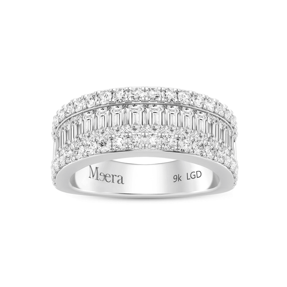 Meera Baguette Channel Ring with 2.00tw of Laboratory-Grown Diamonds in 9kt White Gold Rings Bevilles 