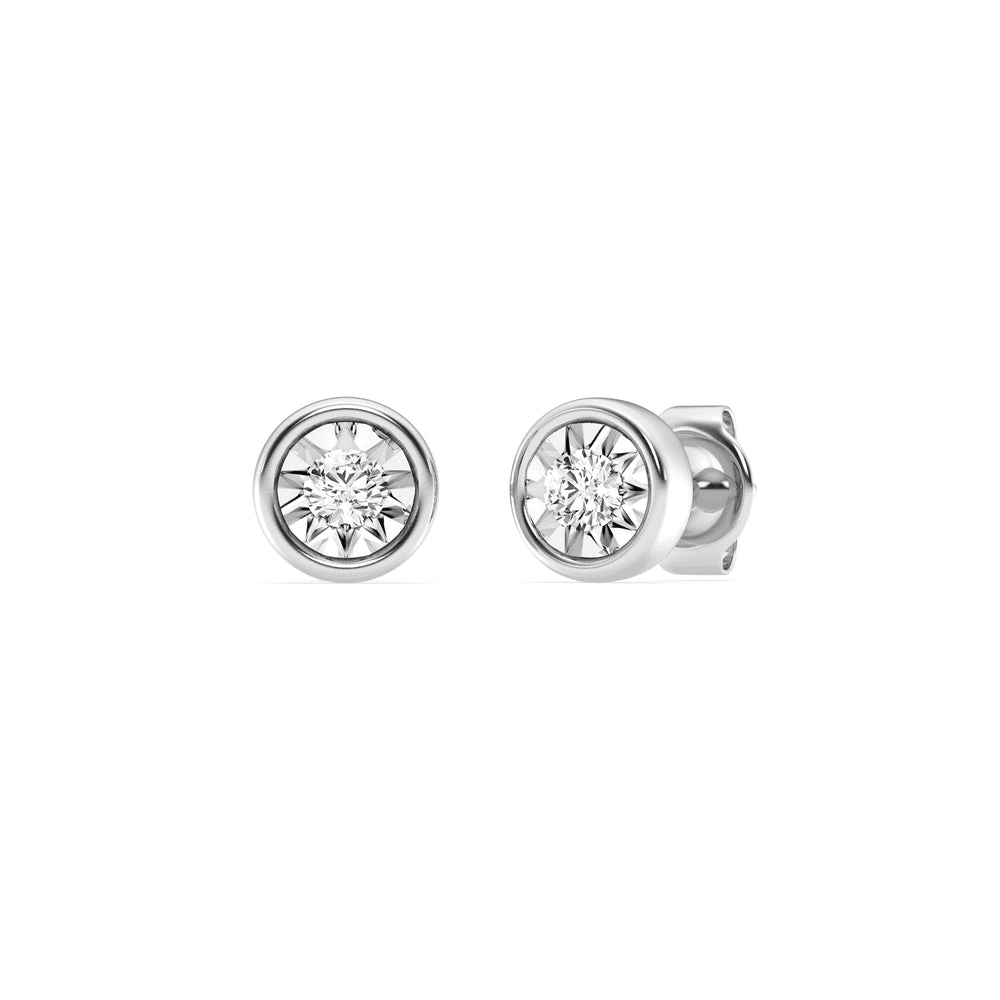 Mirage Stud Earrings with 0.50tw of Laboratory-Grown Diamonds in Sterling Silver and Platinum Earrings Bevilles 