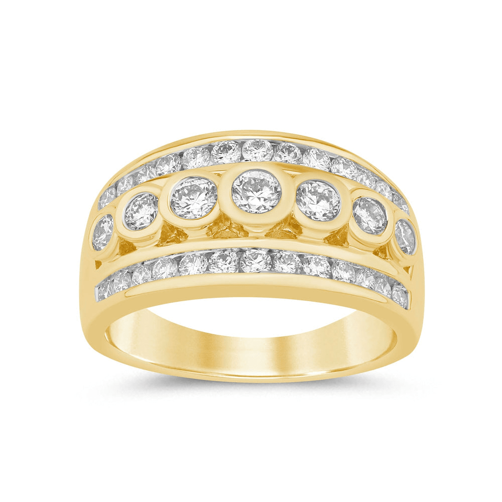 Meera Bezel Set Ring with 1.00tw of Laboratory-Grown Diamonds in 9kt Yellow Gold Rings Bevilles 