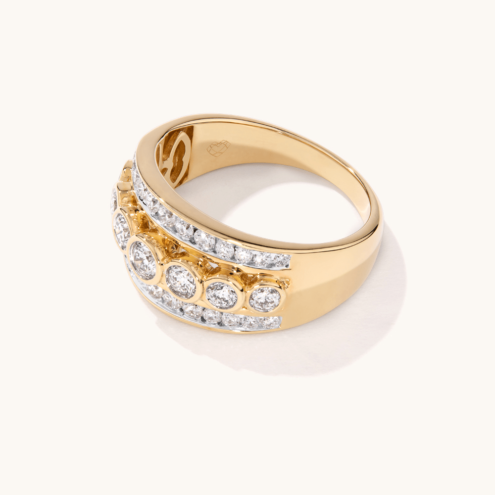 Meera Bezel Set Ring with 1.00tw of Laboratory-Grown Diamonds in 9kt Yellow Gold Rings Bevilles 