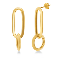 Paperclip Drop Earrings in 9kt Yellow Gold Earrings Bevilles 