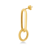 Paperclip Drop Earrings in 9kt Yellow Gold Earrings Bevilles 