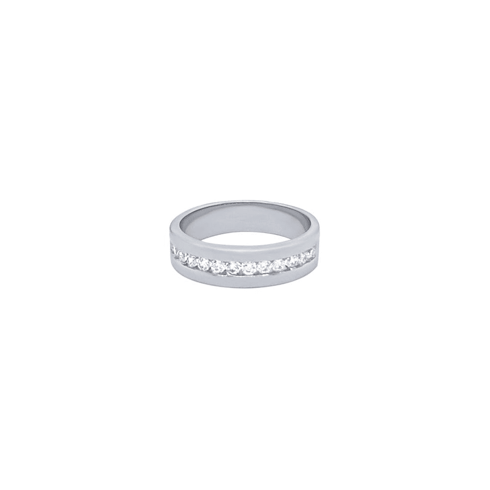 Cubic Zirconia Channel Ring in Sterling Silver Rings Bevilles 