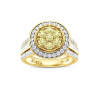 Meera Halo Bezel Set Ring with 1.00tw of Yellow Laboratory-Grown Diamonds in 9kt Yellow Gold Rings Bevilles 