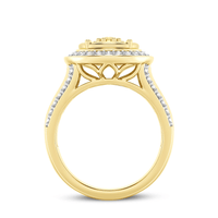 Meera Halo Bezel Set Ring with 1.00tw of Yellow Laboratory-Grown Diamonds in 9kt Yellow Gold Rings Bevilles 