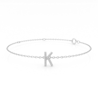 Brilliant Claw Initial Chain Bracelet with 0.05tw of Diamonds in Sterling Silver Bracelets Bevilles 