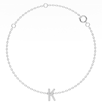 Brilliant Claw Initial Chain Bracelet with 0.05tw of Diamonds in Sterling Silver Bracelets Bevilles 