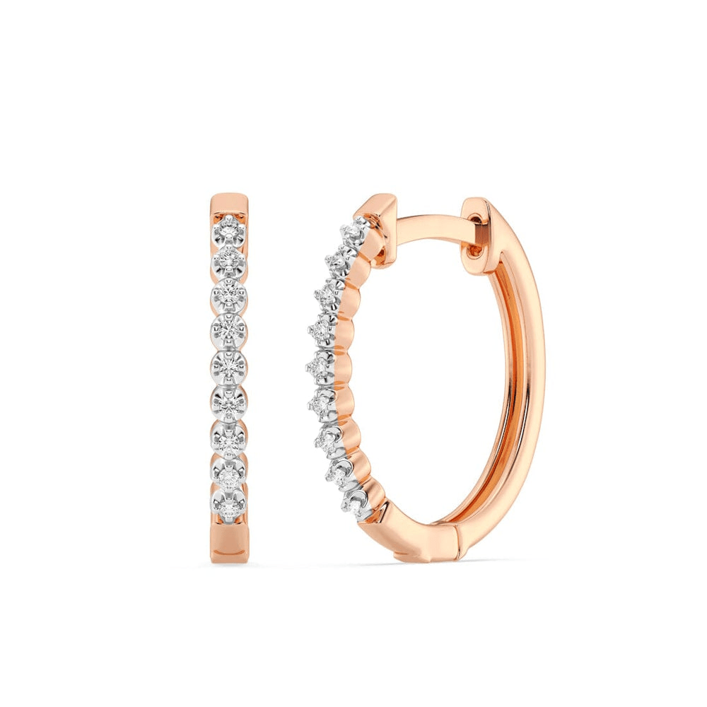 Hoop Earrings with 0.05tw of Diamonds in 9kt Rose Gold Earrings Bevilles 