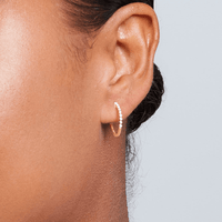 Hoop Earrings with 0.05tw of Diamonds in 9kt Yellow Gold Earrings Bevilles 