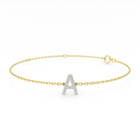 Diamond Initial Slider Bracelet in 9kt Yellow Gold Bracelets Bevilles 