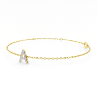 Diamond Initial Slider Bracelet in 9kt Yellow Gold Bracelets Bevilles 