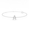 Diamond Initial Slider Bracelet in Sterling Silver Bracelets Bevilles 
