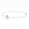 Diamond Initial Slider Bracelet in Sterling Silver Bracelets Bevilles 