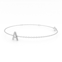 Diamond Initial A Slider Bracelet in Sterling Silver Bracelets Bevilles 
