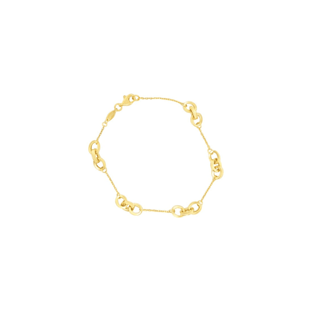 19cm Linked Station Bracelet in 9kt Bonded Gold Bracelets Bevilles 