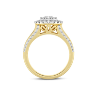 Meera Halo Ring with 1.00tw of Laboratory-Grown Diamonds in 9kt Yellow Gold Rings Bevilles 