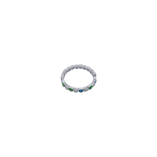 Evil Eye Ring with Cubic Zirconia in Sterling Silver Rings Bevilles 