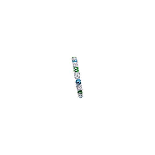 Evil Eye Ring with Cubic Zirconia in Sterling Silver Rings Bevilles 