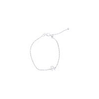 19cm Initial R Bracelet with Cubic Zirconia in Sterling Silver Bracelets Bevilles 