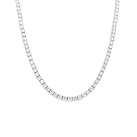 41cm 3mm Claw Set Cubic Zirconia Tennis Necklace in Sterling Silver Pendants Bevilles 