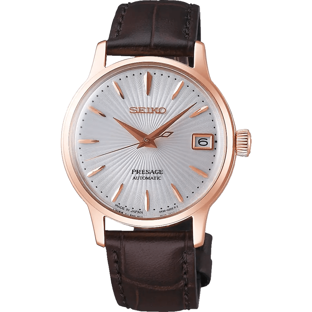 Seiko Cocktail Time Automatic Brown Leather Watch SRP852J Watches Seiko 