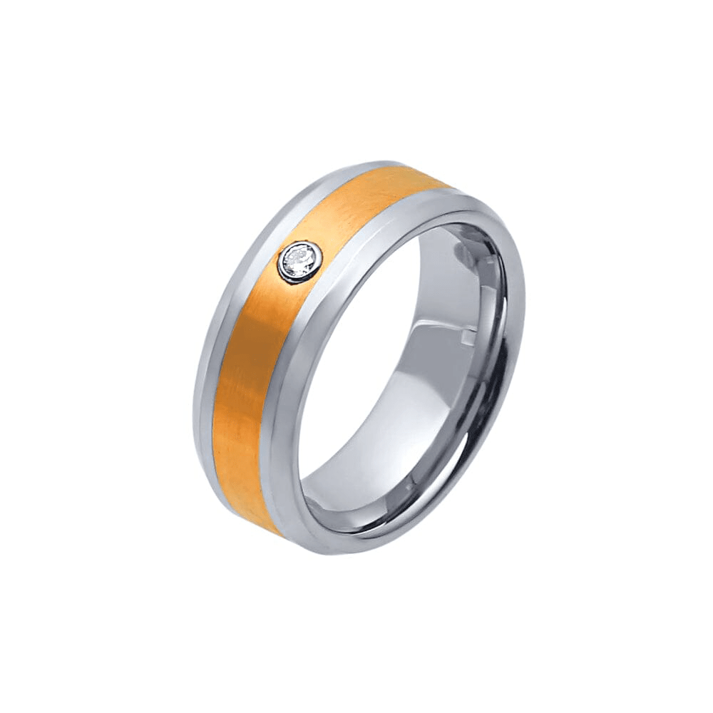 Stanton Made For Men Bezel Set Ring with 0.03ct of Laboratory Grown Diamonds in Tungsten Rings Bevilles 