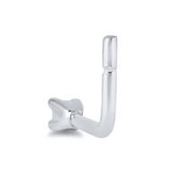 Diamond Set Nose Ring Pin in Sterling Silver Bevilles 
