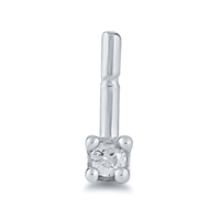 Diamond Set Nose Ring Pin in Sterling Silver Bevilles 