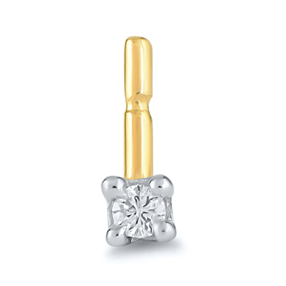 Diamond Set Nose Ring Pin in 9kt Yellow Gold Bevilles 