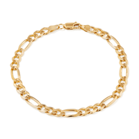 21cm Figaro Bracelet in 9kt Yellow Gold Bracelets Bevilles 