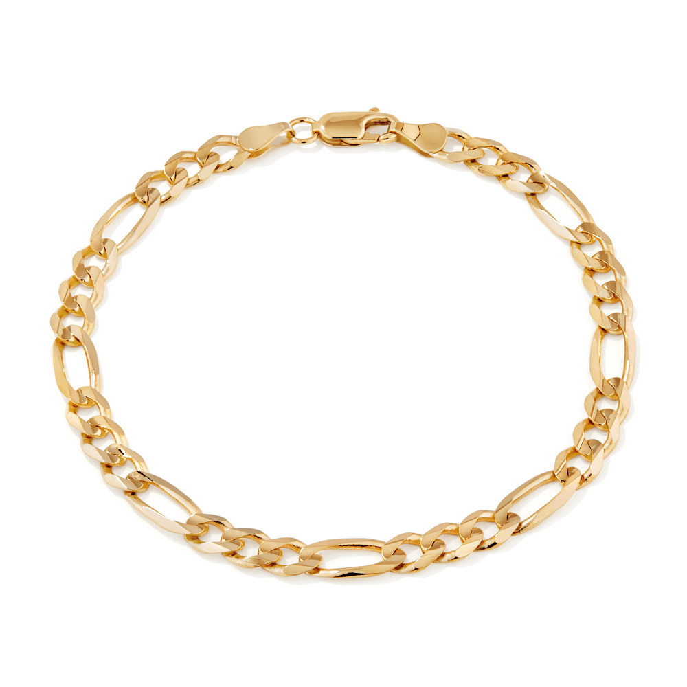 21cm Figaro Bracelet in 9kt Yellow Gold Bracelets Bevilles 