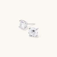 9mm Cubic Zirconia Stud Earring in Sterling Silver Earrings Bevilles 