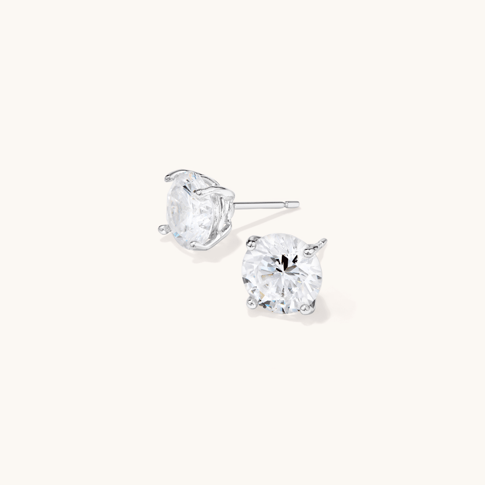 9mm Cubic Zirconia Stud Earring in Sterling Silver Earrings Bevilles 