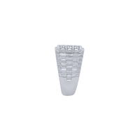 Three Row Patterned Ring with Cubic Zirconia in Sterling Silver Rings Bevilles 