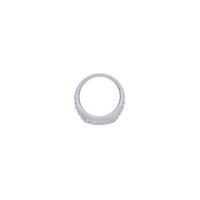 Three Row Patterned Ring with Cubic Zirconia in Sterling Silver Rings Bevilles 