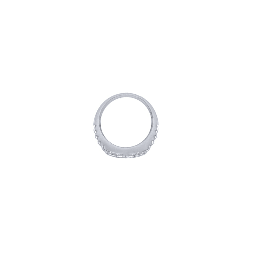 Three Row Patterned Ring with Cubic Zirconia in Sterling Silver Rings Bevilles 