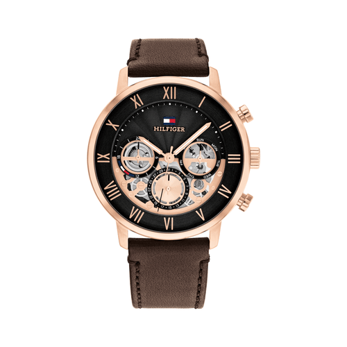 Tommy Hilfiger Legend Brown Leather Black Dial Men's Watch 1710566 Watches Tommy Hilfiger 