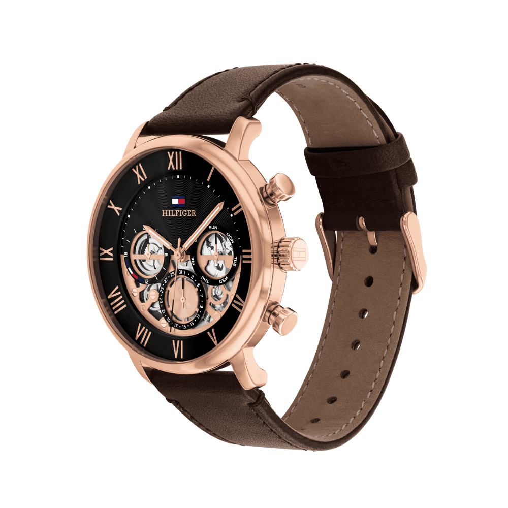 Tommy Hilfiger Legend Brown Leather Black Dial Men's Watch 1710566 Watches Tommy Hilfiger 
