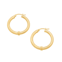 Athena Smooth and Texture Hoop Earrings in 9kt Yellow Gold Earrings Bevilles 