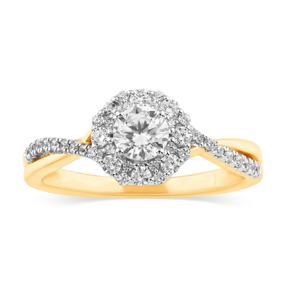 Meera Dress Ring with 0.60tw of Laboratory-Grown Diamonds in 9kt Yellow Gold Rings Bevilles 