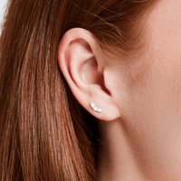 Station Climber Stud Earrings with 0.10tw of Diamonds in 9kt Yellow Gold Earrings Bevilles 